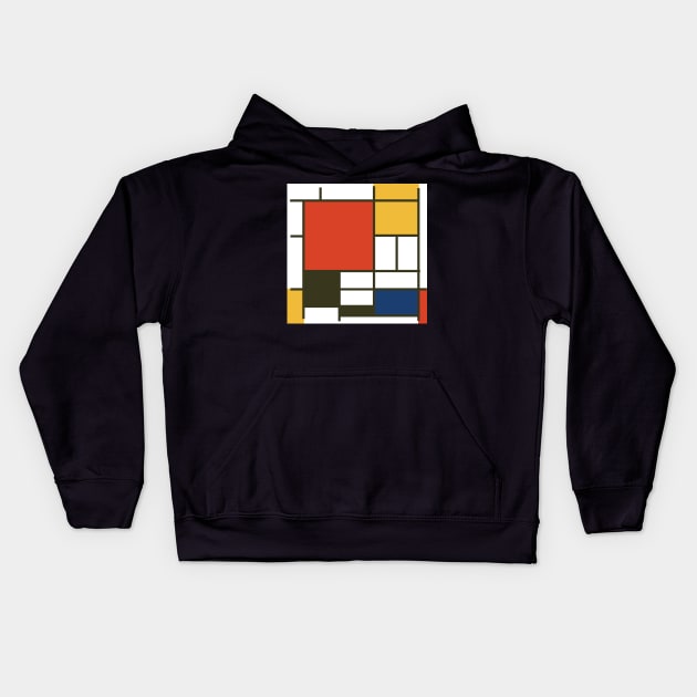 Mondrian Square I Kids Hoodie by isstgeschichte